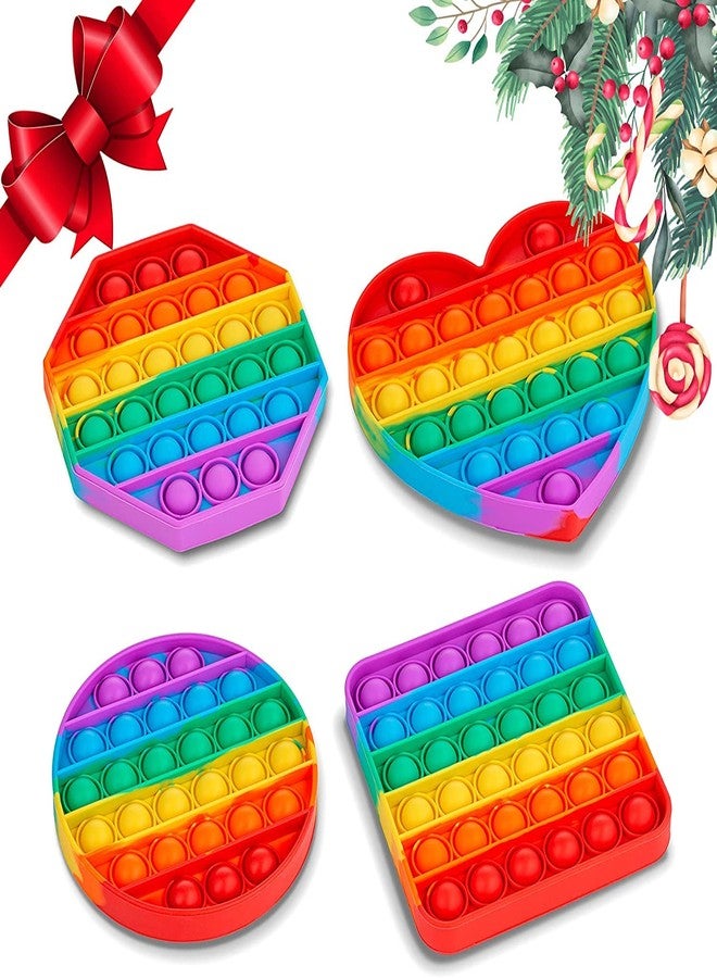 AIMERS 4 Pack Pop It Fidget Toys Pop Its Fidgets Stocking Stuffers for Kids Toys Girls Boys Teens Adults Gifts Toy Poppet Fig it Sensory Toys Poppers Fidgeted Toddler Toys - Image 1